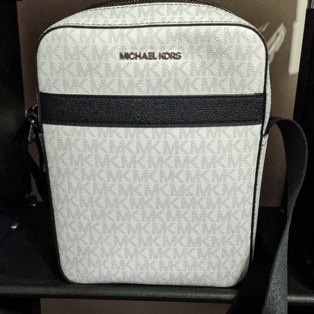 Michael Kors White And Grey Crossbody Bag